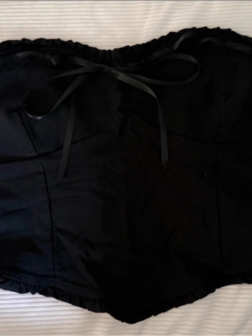 Windsor Women's Black Strapless Top with Satin Bow
